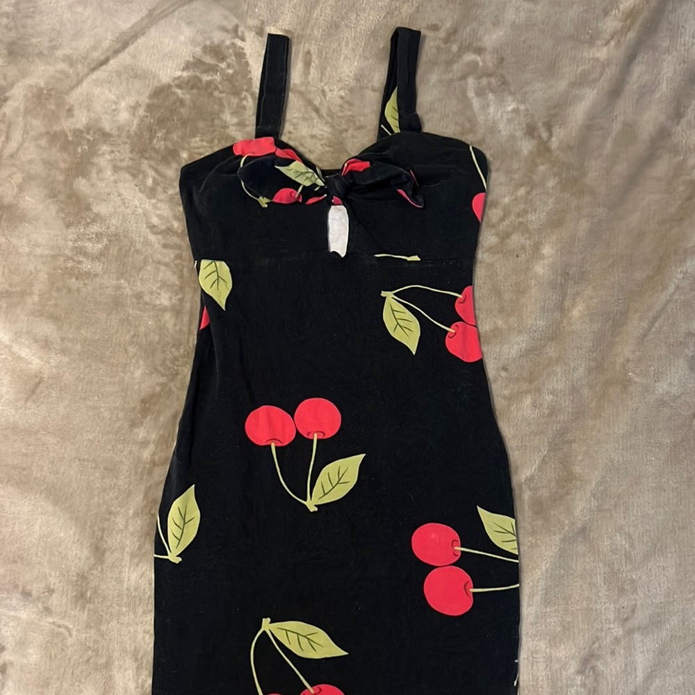 Right Black Dress with Cherries